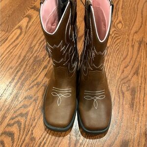Wonder Nation Girls Western Boot Size 2 Brown Pull On NWT